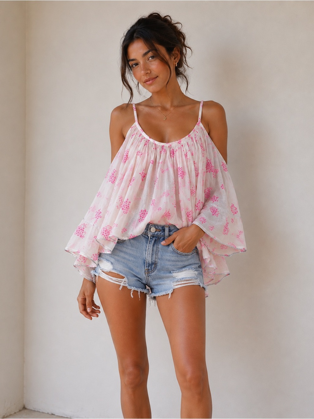 Ivy Jane Top Blouse S Off Shouders Flowing Breezy Boho Beachside Oversized - Picture 10 of 10